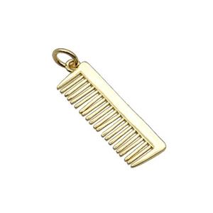 Copper Comb Charm Pendant Gold Plated, approx 7.5-22mm