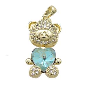 Copper Mouse Pendant Pave Zircon Crystal Glass Gold Plated, approx 14-27mm