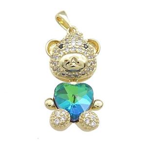 Copper Mouse Pendant Pave Zircon Crystal Glass Gold Plated, approx 14-27mm