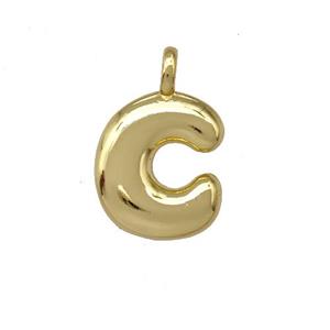 Copper Letter-C Pendant Gold Plated, approx 12-14mm
