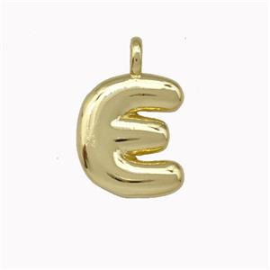 Copper Letter-E Pendant Gold Plated, approx 12-14mm