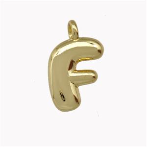 Copper Letter-F Pendant Gold Plated, approx 12-14mm