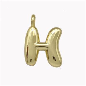 Copper Letter-H Pendant Gold Plated, approx 12-14mm