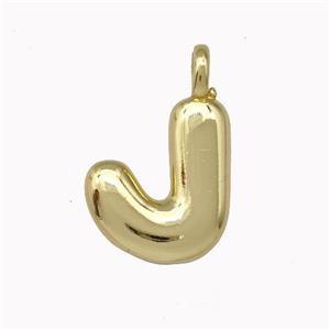 Copper Letter-J Pendant Gold Plated, approx 12-14mm