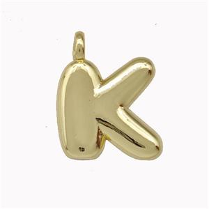 Copper Letter-K Pendant Gold Plated, approx 12-14mm