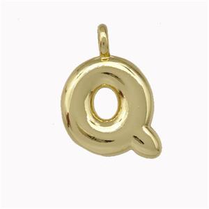 Copper Letter-Q Pendant Gold Plated, approx 12-14mm