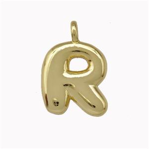 Copper Letter-R Pendant Gold Plated, approx 12-14mm