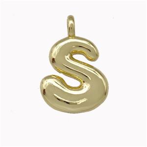 Copper Letter-S Pendant Gold Plated, approx 12-14mm