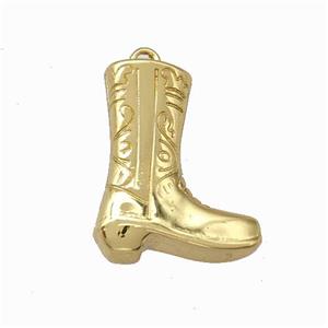 Cowboy Boot Charms Copper Shoe Pendant Gold Plated, approx 14-18mm