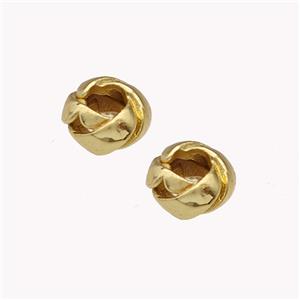 Copper Rondelle Beads Large Hole Gold Plated, approx 8mm, 4mm hole