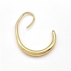 Copper Hook Earrings Gold Plated, approx 30-36mm