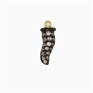 Copper Chili Pendant Micro Pave Zirconia Gold Plated, approx 3-11mm