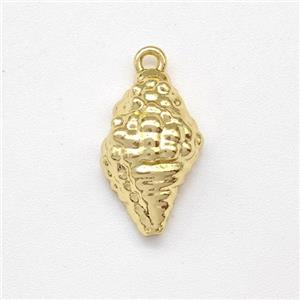 Conch Shell Charms Copper Pendant Gold Plated, approx 9-15mm