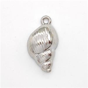 Conch Shell Charms Copper Pendant Platinum Plated, approx 8-15mm