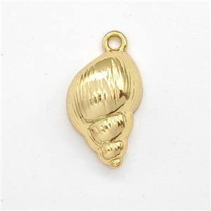 Conch Shell Charms Copper Pendant Gold Plated, approx 8-15mm