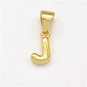 Copper Letter-J Pendant Gold Plated, approx 6-7mm