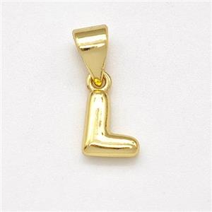 Copper Letter-L Pendant Gold Plated, approx 6-7mm