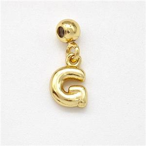 Copper Letter-G Pendant Gold Plated, approx 6-7mm, 4mm, 2mm hole