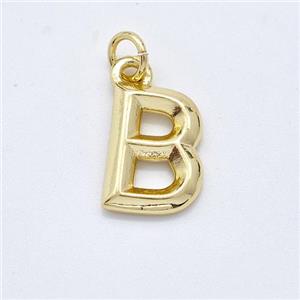 Copper Letter-B Pendant Gold Plated, approx 9-12.5mm