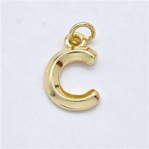 Copper Letter-C Pendant Gold Plated, approx 9-12.5mm