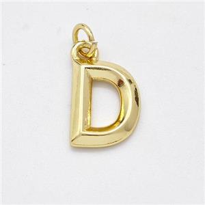 Copper Letter-D Pendant Gold Plated, approx 9-12.5mm