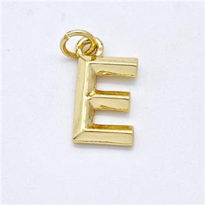 Copper Letter-E Pendant Gold Plated, approx 9-12.5mm