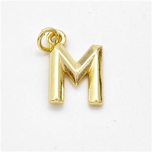 Copper Letter-M Pendant Gold Plated, approx 9-12.5mm