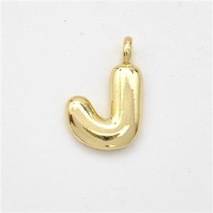 Copper Letter-J Pendant Gold Plated, approx 13-17mm