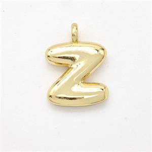 Copper Letter-Z Pendant Gold Plated, approx 13-17mm