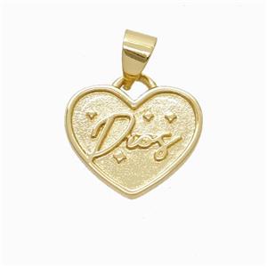 Copper Heart Pendant Dios Gold Plated, approx 12-15mm