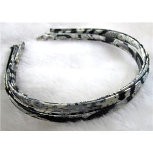 Head Bands, steel alloy, cord-braiding, 7mm wide, approx 13x15cm