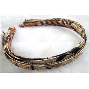 Head Bands, steel alloy, cord-braiding, 7mm wide, approx 13x15cm