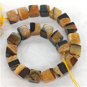 Druzy Agate Cube Beads Orange Dye, approx 16mm