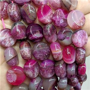 Druzy Agate Coin Beads Hotpink Dye, approx 18mm
