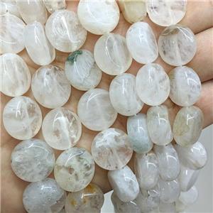 Druzy Agate Coin Beads White Dye, approx 18mm
