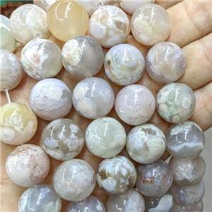 Natural Cherry Sakura Agate Beads Smooth Round, approx 18mm, 20pcs per st