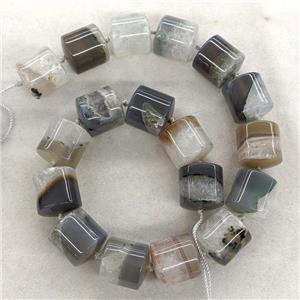 Gray Druzy Agate Column Beads Tube Natural Color, approx 18-20mm