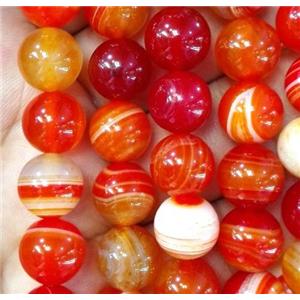 round red Striped Agate beads, approx 6mm dia