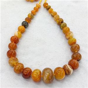 orange Agate graduated beads, rondelle, dye, approx 12-28mm