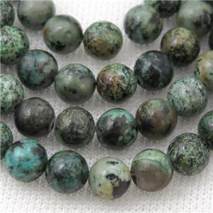 round green African Turquoise beads, approx 8mm dia
