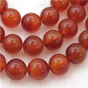 round red Carnelian Agate beads, approx 10mm dia