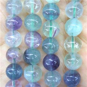 round Fluorite beads, multi color, approx 10mm dia