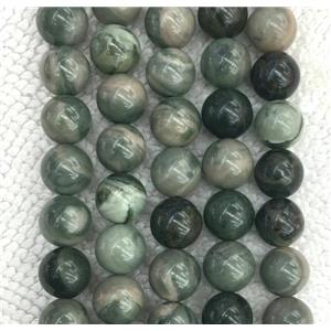 Green Jasper Beads Smooth Round, approx 6mm dia