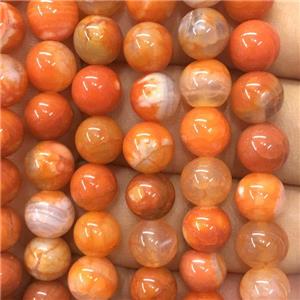 round orange agate beads, approx 10mm dia