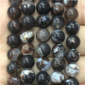 round black agate beads, approx 8mm dia