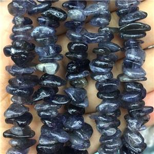 Tanzanite beads chip, freeform, inkblue, approx 10-14mm, 3-5mm thickness