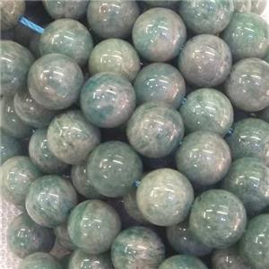 green Russian Amazonite Beads, grade-B, approx 8mm dia