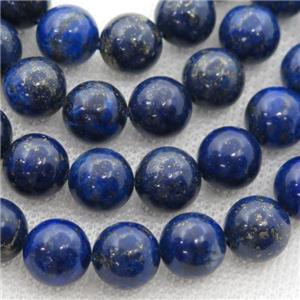 round Lapis Beads, blue treated, approx 10mm dia