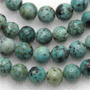 green African Turquoise beads, round, approx 6mm dia
