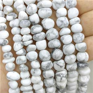 Natural White Howlite Turquoise Chips Beads Freeform, approx 6-9mm